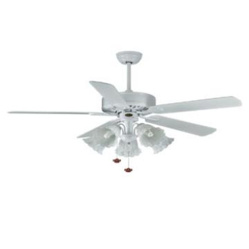 European style iron blade ceiling fan with lights 52 inch 5 pieces wood blade