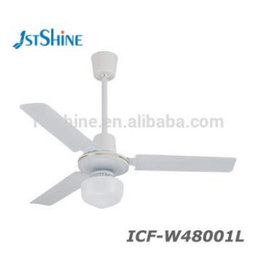 Most popular multi size white industrial electric ceiling fan 1 light 3 iron blades