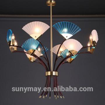 Modern simple creative fan - shaped retro chandelier living room lamps restaurant chandeliers tea bedroom hanging lights