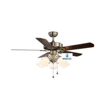 Nordic simple and retro LED wooden leaf living room ceiling fan lamp