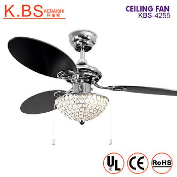 Fashion Style Copper Motor Fancy Remote Control Led Crystal Chandelier Ceiling Fan Light