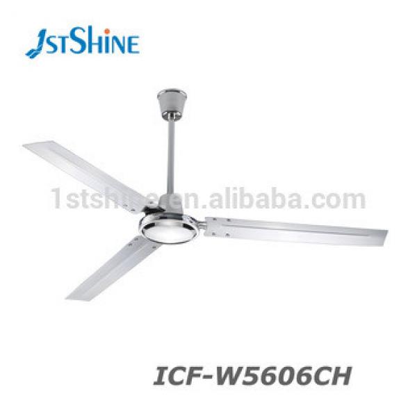 Chrome Color Modern 42 Inch 3 Iron Blade Industrial Ceiling Fan