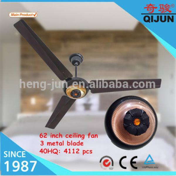 62 inch big air flow modern light weight ceiling fan in black/white color