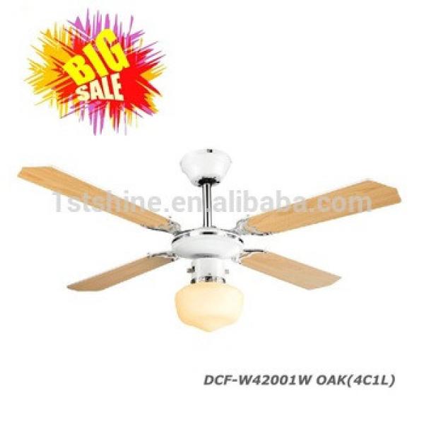 Stock 42 Inch Decorative Ceiling Fan 4 MDF Blade 1 Light CE ROHS