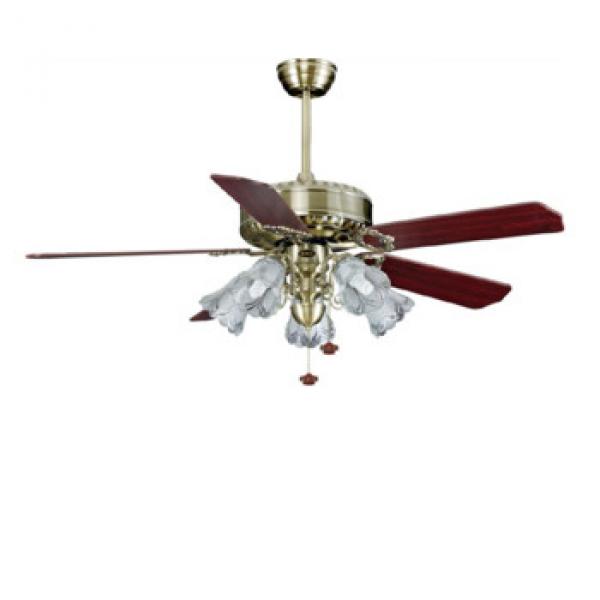 52&quot; middle east style wood blade ceiling fan with light rope control