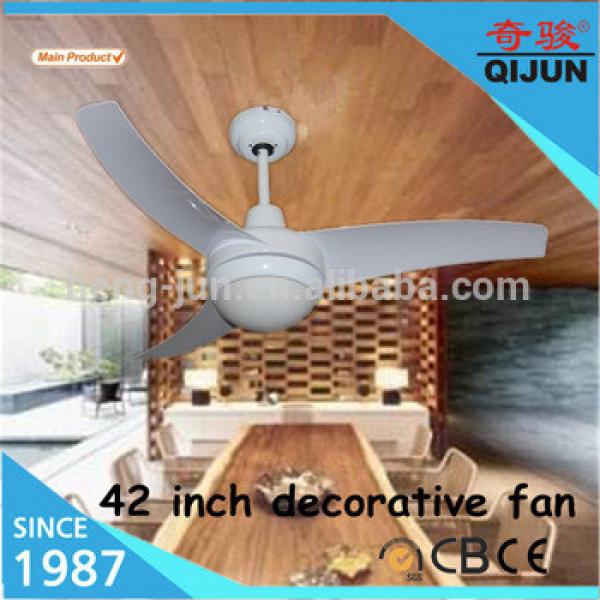 Decorative lighting ceiling fan with remote control /42&quot; modern style whit color decorative ceiling fan