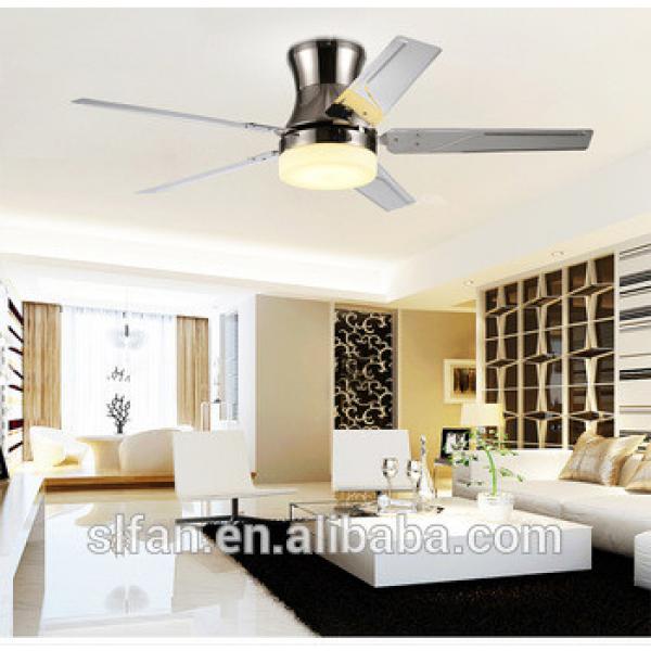 52&quot; brush nickel finish ceiling fan with single led light kit and 5pieces reversible iron blade remote control